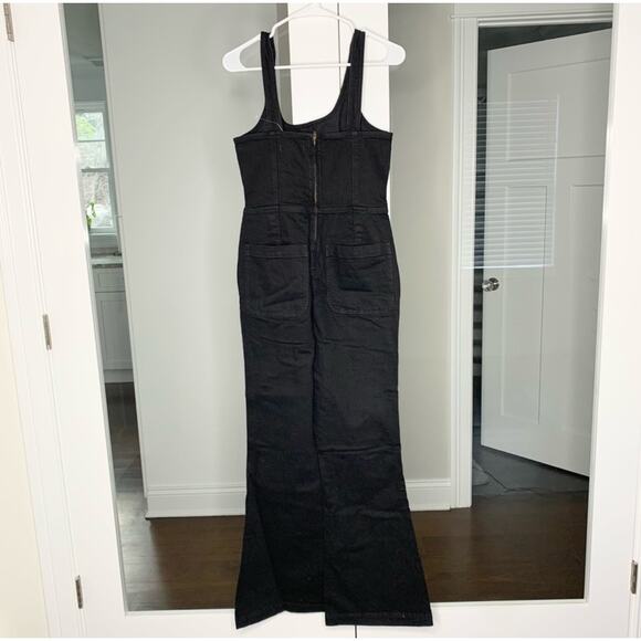 Madewell Denim Flare Leg Jumpsuit in Bonner Wash Black Size 0 NWOT Sleeveless - Picture 13 of 16